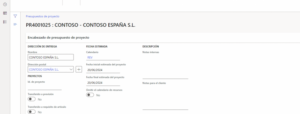 Project management and accounting in Microsoft Dynamics D365 Finance